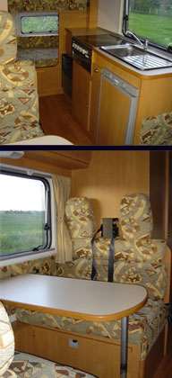 6 berth motorhome interior